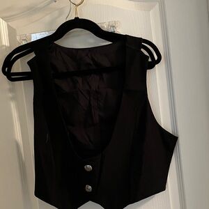 Black Sleeveless Vest Top